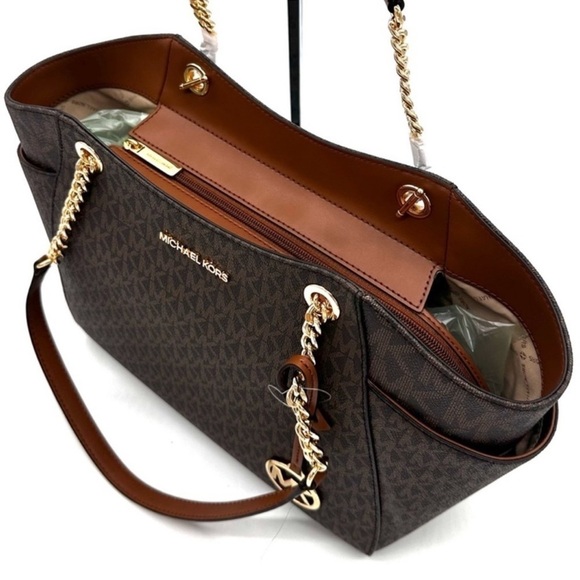 Michael Kors Large Jet Set Travel Chain Shoulder Bag & Continental Wallet - Picture 7 of 15